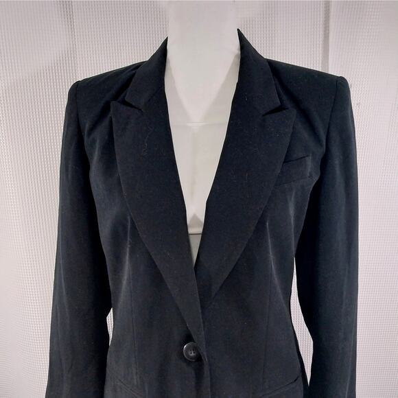 EXPRESS! GORGEOUS TAILORED, FITTED BLACK MICROFIBER DRESS JACKET, BLAZER! SZ 7/8 - Picture 4 of 13